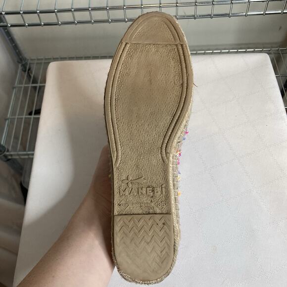 Manebi Ibiza Neon Tweed Espadrilles Size 36/5.5 Beachy Resort Euro Summer Casual - Picture 4 of 7